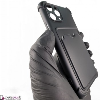 Anti-Shock dėklas su kišenėle - juodas (Apple Iphone 11 Pro)